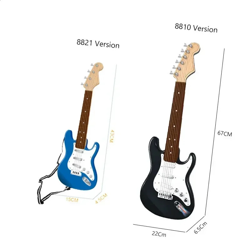 17 Inch Kids Electric Guitar Toy with 4 Strings LED Lights Portable Musical Instrument for Birthday Gifts Beginners Boys Toys250822