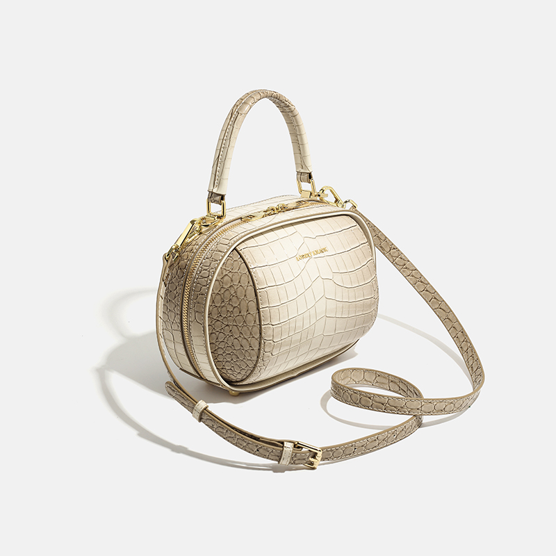 LORDLY KNACK designer bag light luxury genuine leather bowling bag versatile high-quality vintage outdoor tote bag