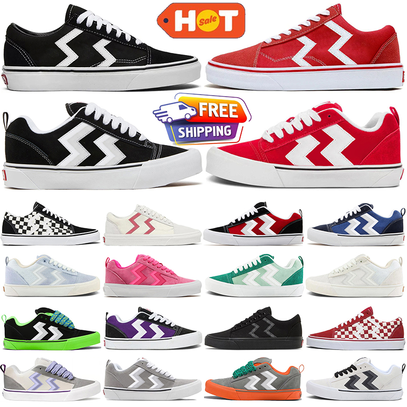 Knu Skool Canvas skateboard vansy Mens womens Designer shoes Casual shoes flat sneakers outdoor sports mens trainers white black red blue pink