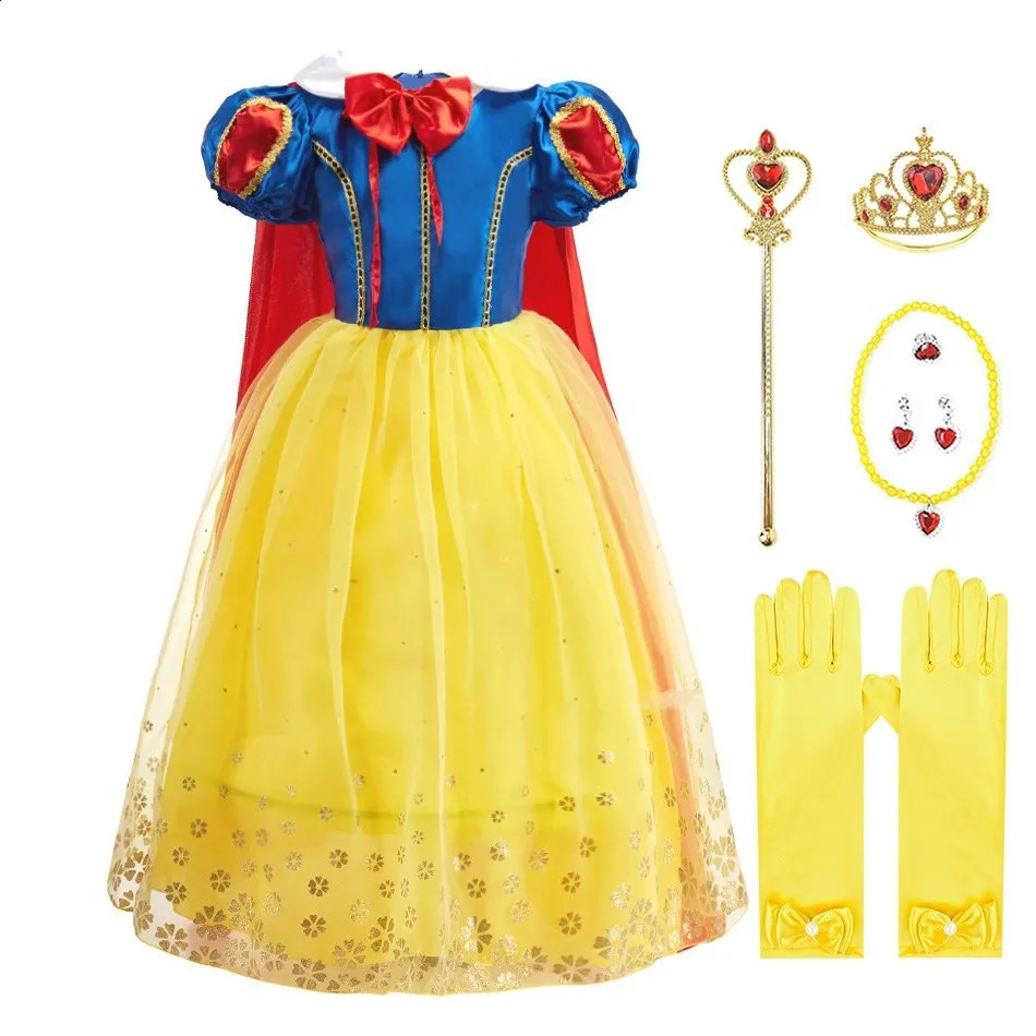 Anna Elsa Costume Children Princess Dress for Girls Kids Cosplay Snow White Christmas Carnival Party Disguise Outfit w250910