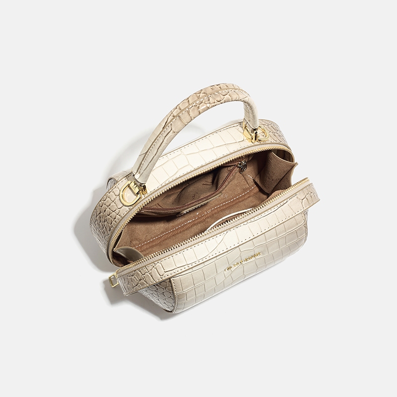 LORDLY KNACK designer bag light luxury genuine leather bowling bag versatile high-quality vintage outdoor tote bag