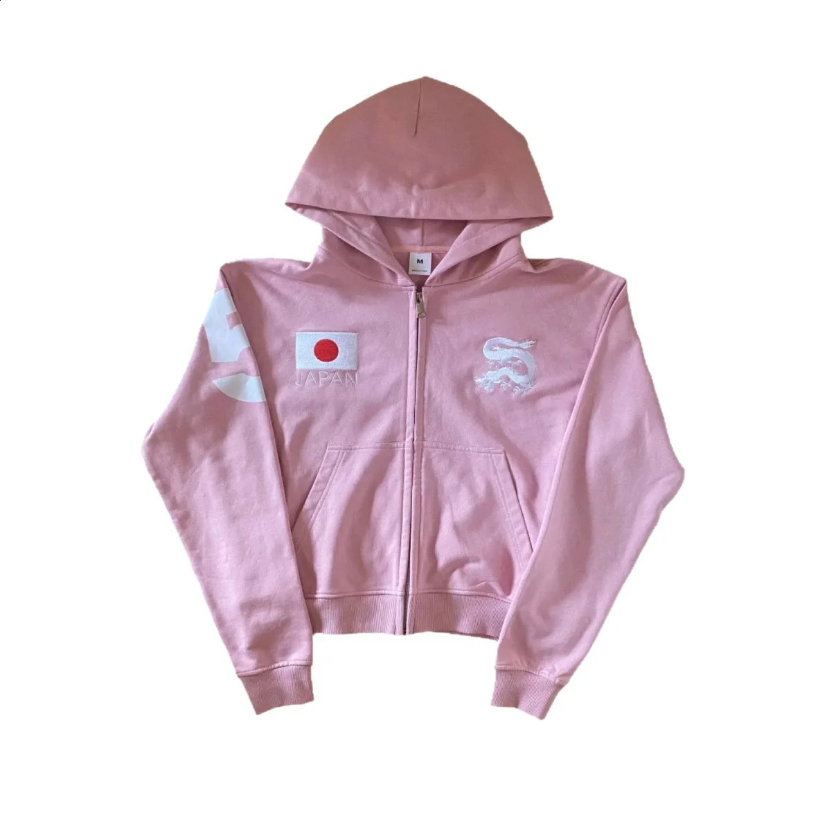 Fashion Trend Y2k Pink Japan ed Hoodie Long Sleeve Retro Coat Street Top Sportswear 250904