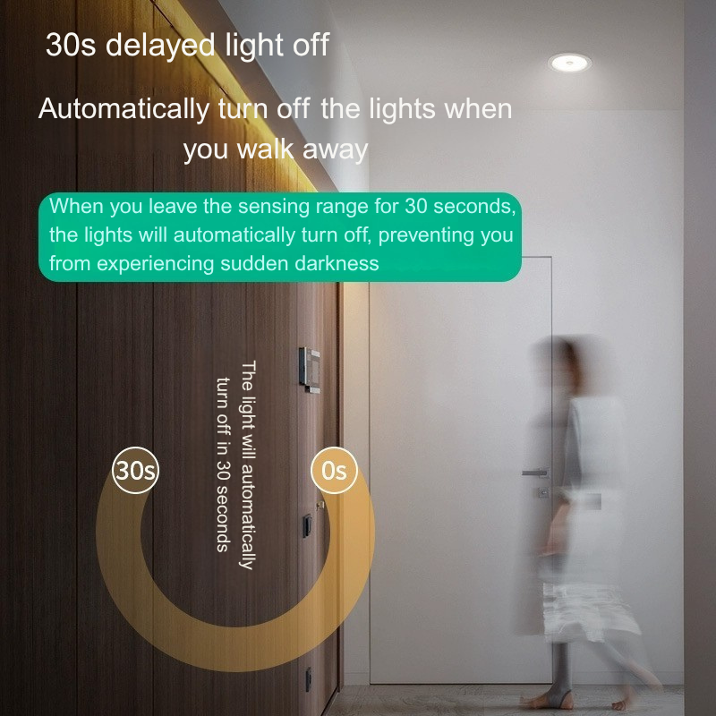 led smart voice-controlled human body sensor downlights, embedded ceiling lights, home ceiling, entrance hall, corridor spotlights 33