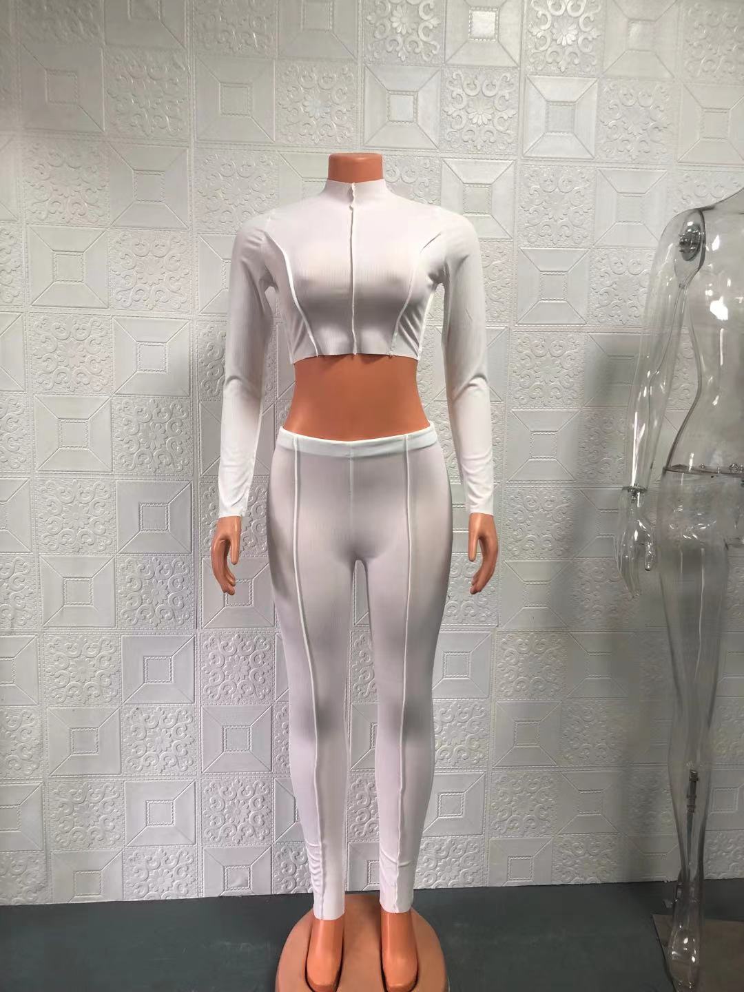 Solid Color Loungewear Casual Jogger Crop Tops Pants two pieces Women' Sets Complete styles and good quality