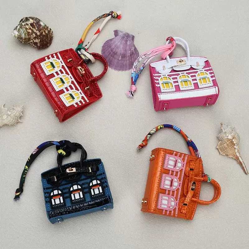 Mini Backpack Hanging Creative House Headphone Bag for AirPods 4 3 Pro2 Galaxy Buds Headphone Case Holds Small Items with Lanyard Z250822