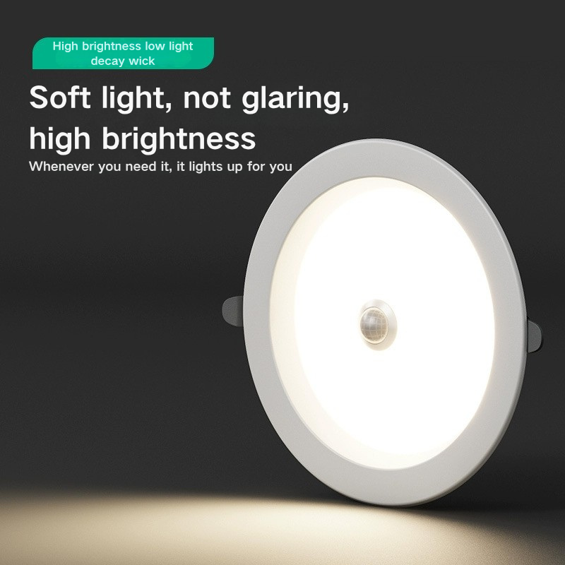 led smart voice-controlled human body sensor downlights, embedded ceiling lights, home ceiling, entrance hall, corridor spotlights 33