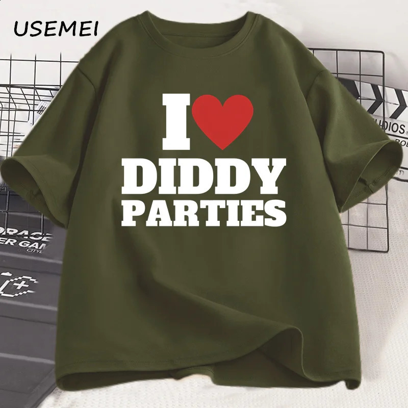 I Love Diddy Parties T Shirt Mens Funny Offensive Sarcastic Novelty T-Shirt Men Women Cotton Short Sleeve Round Neck Tshirt Top 250822