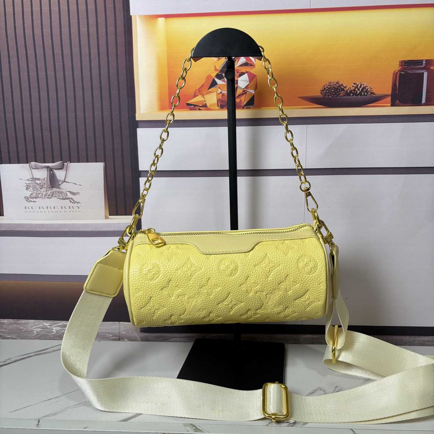2026 trendy classic colorful printed barrel shoulder crossbody clutch bag durable material chain strap ideal for organizing cosmetics cards keys small