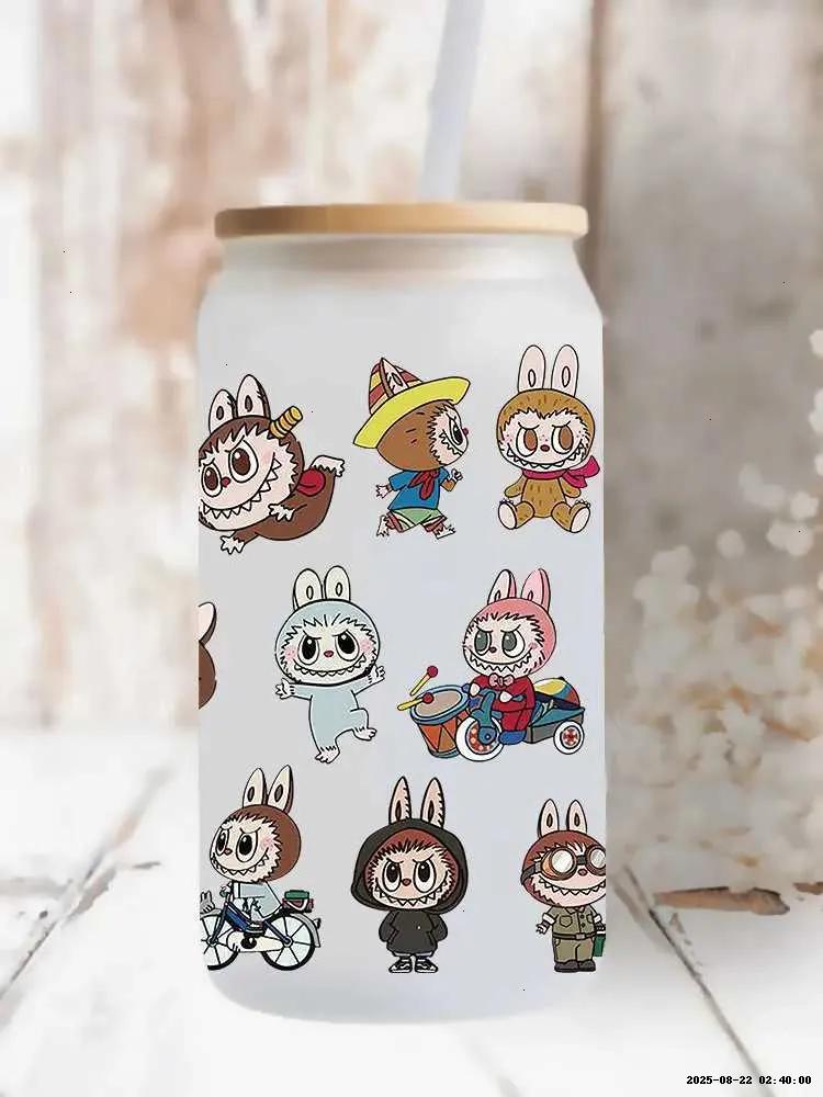Labubu Stickers 55PCS - Anime Decals for Phone, Laptop, Water Bottle - Waterproof Vinyl Decoration for Kids-xl