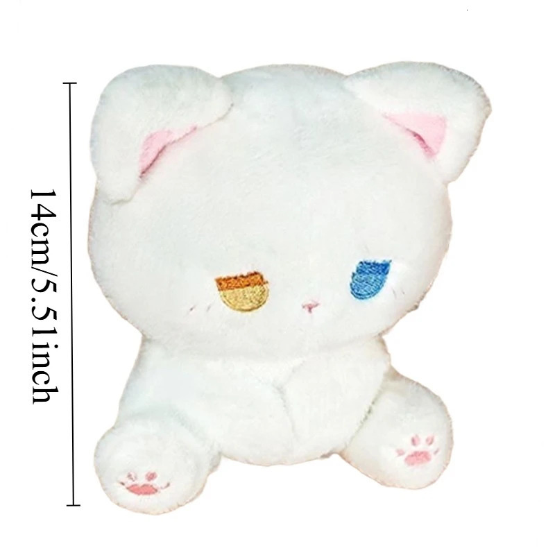 Cute Cat Plush Toy Emo Sad Fluffy White Black Kitten Soft Animal Stuffed Doll Sleep Toys Birthday Valentines Day Gift 250822