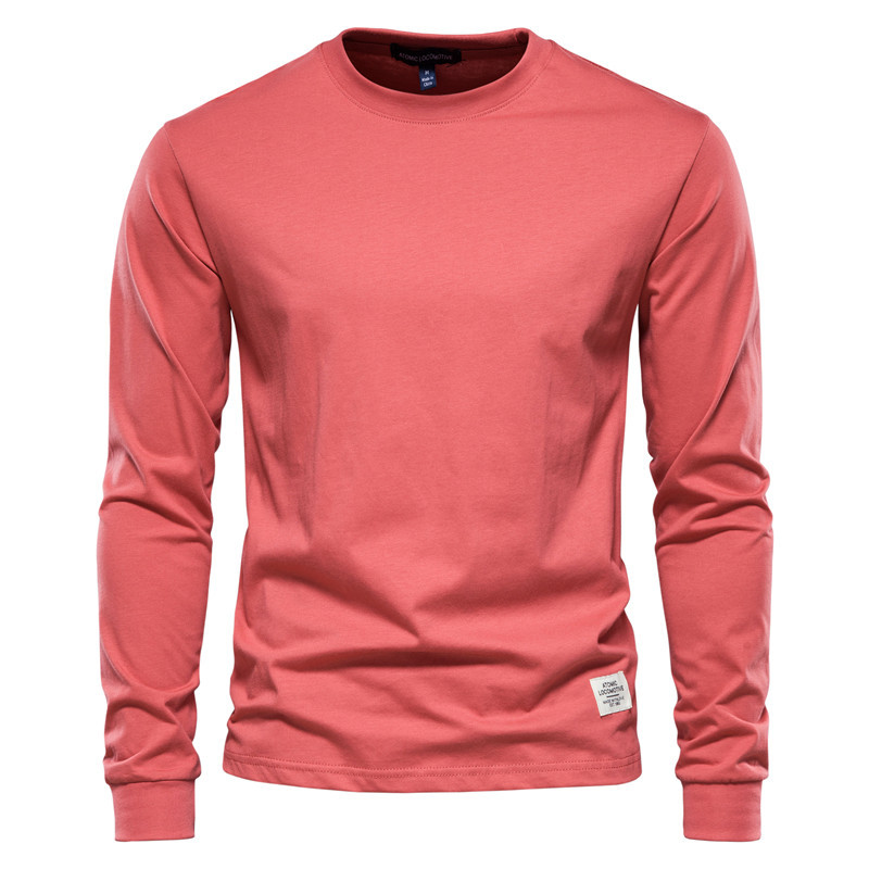 Men's long-sleeved round neck top casual simple T-shirt