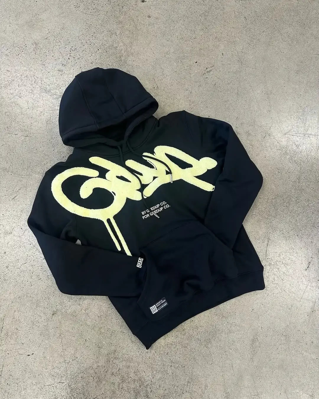 Trendy GEEDUP Alphabet Embroidered Hoodie Harajuku Hip Hop Pattern Super Large Sportswear Casual Jacket 250821