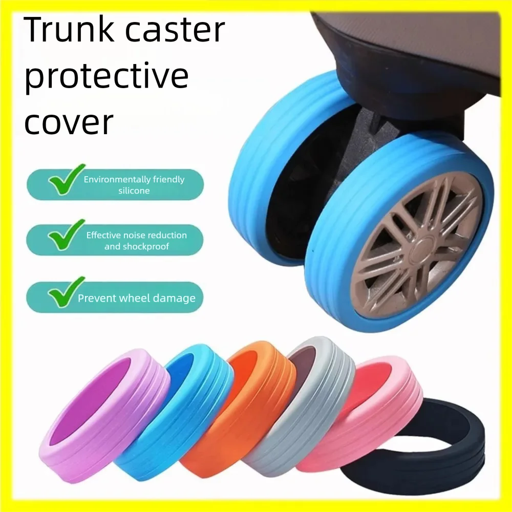 8pcs/set Travel Luggage Caster Shoes Silicone Suitcase Wheels Protection Cover Reduce Noise Trolley Box Casters Cover