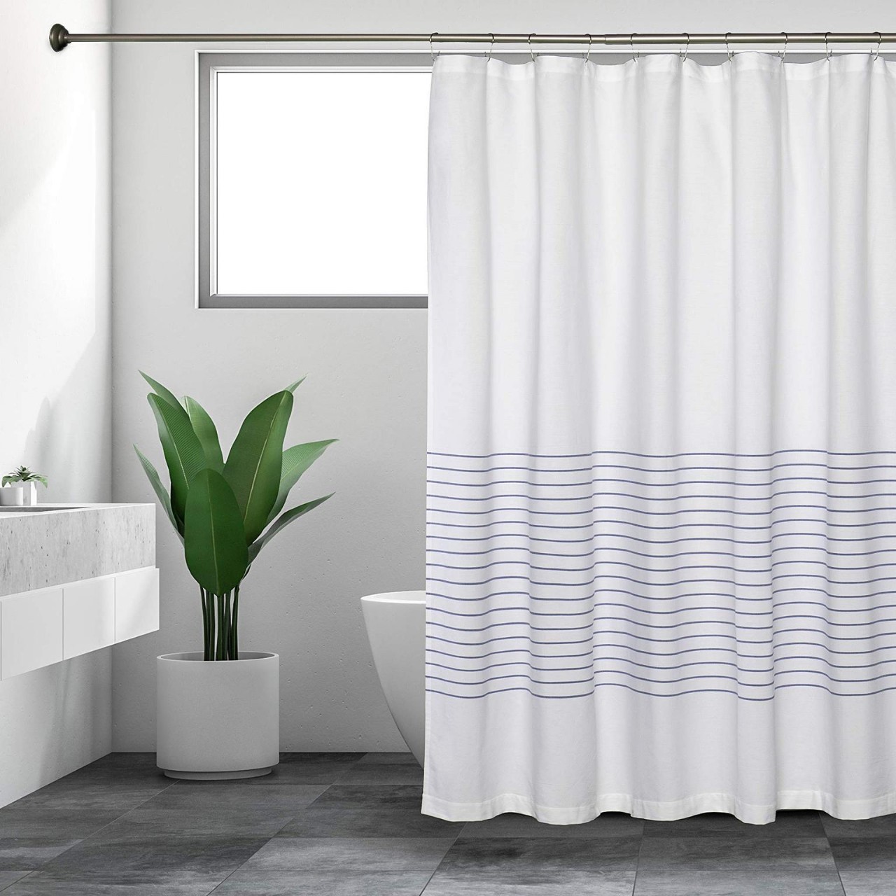 YL-37050 digital printed cloth shower curtain waterproof thick bathroom partition curtain with hook
