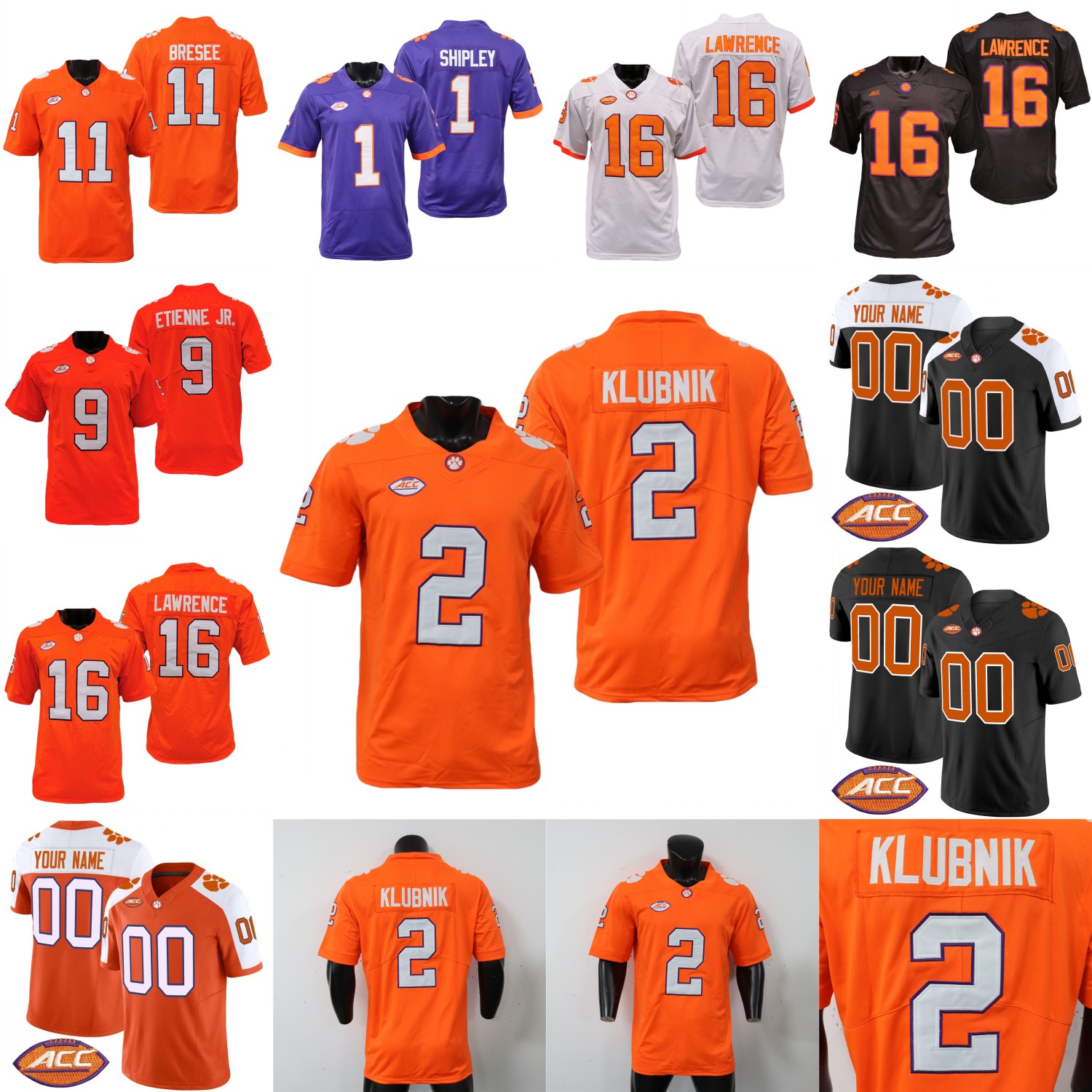 College Football Jersey Cade Klubnik Avieon Terrell Peter Woods Sammy Brown Bryant Wesco Jr. Khalil Barnes Wade Woodaz T.J. Parker Williams Brown Davidson Youth Women