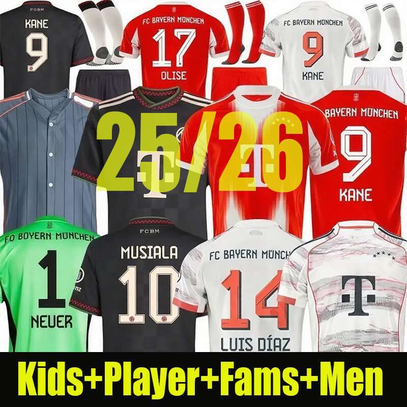 S-4XL 25 26 munich Soccer Jerseys Home Away Player fans OLISE MUSIALA KANE DIAZ KIMMICH PAVLOVIC TAH UPAMECANOI STANISIC DAVIES KIM Football Jersey Shirt kit Men kids