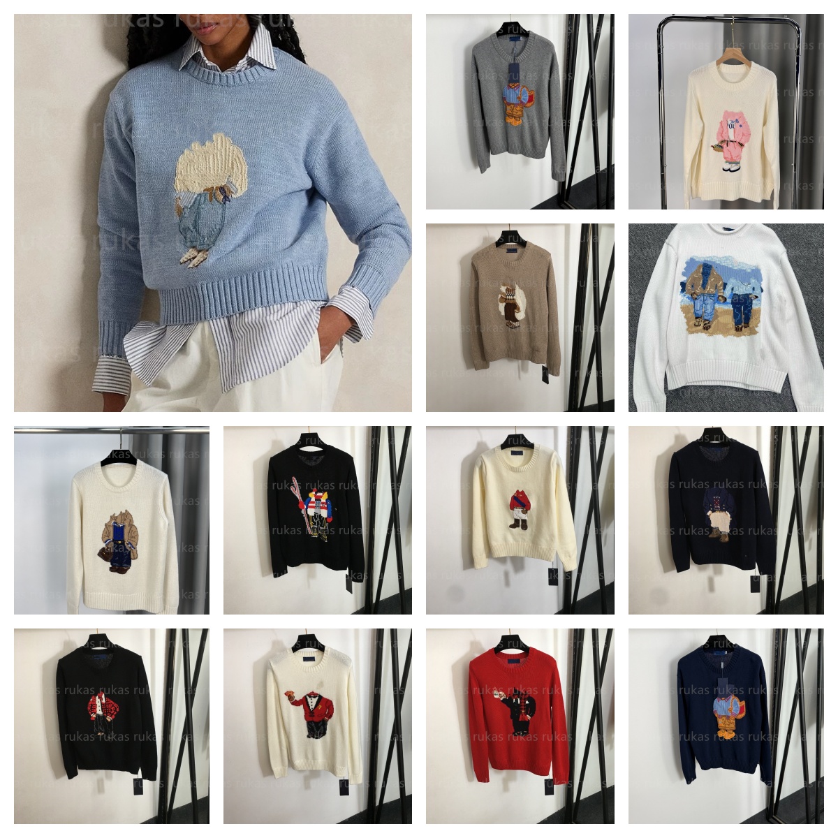 Designer Men Sweaters Sweatershirts Pullover Womens Sweaters Bear Embroidery Designer for women men Fashion Top Slim Fit Knitted Sweatershirts Asian Size SML