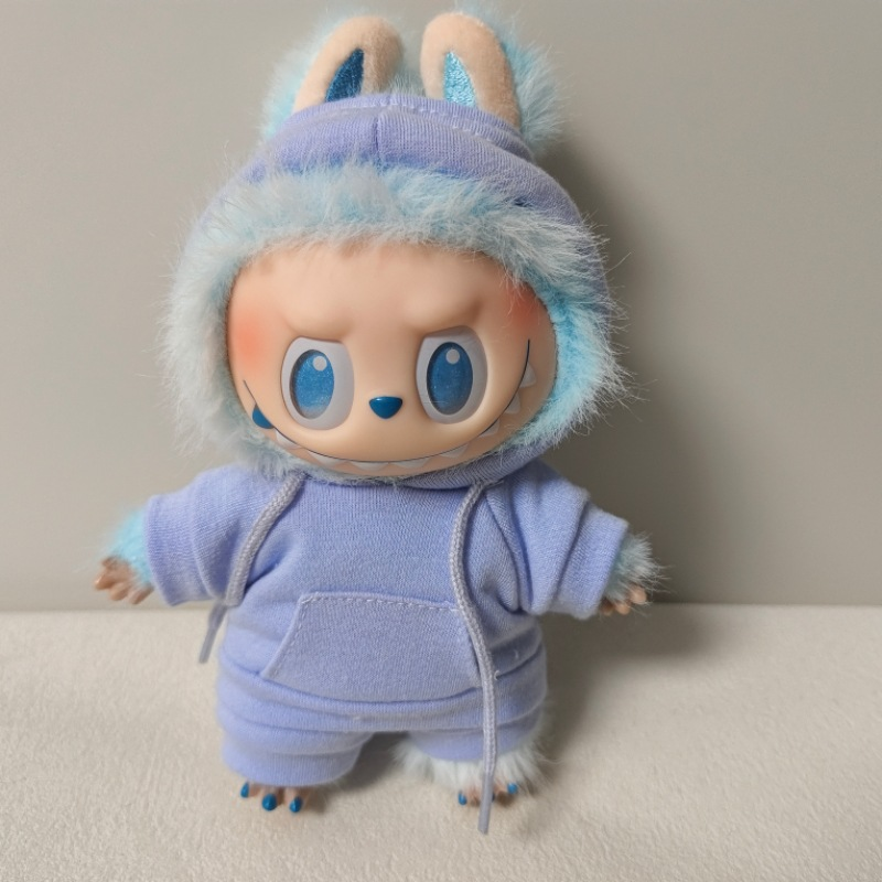 17CM Casual Hoodie Set Vinyl aron Blind Box Labubu Pendant Replacement Accessories