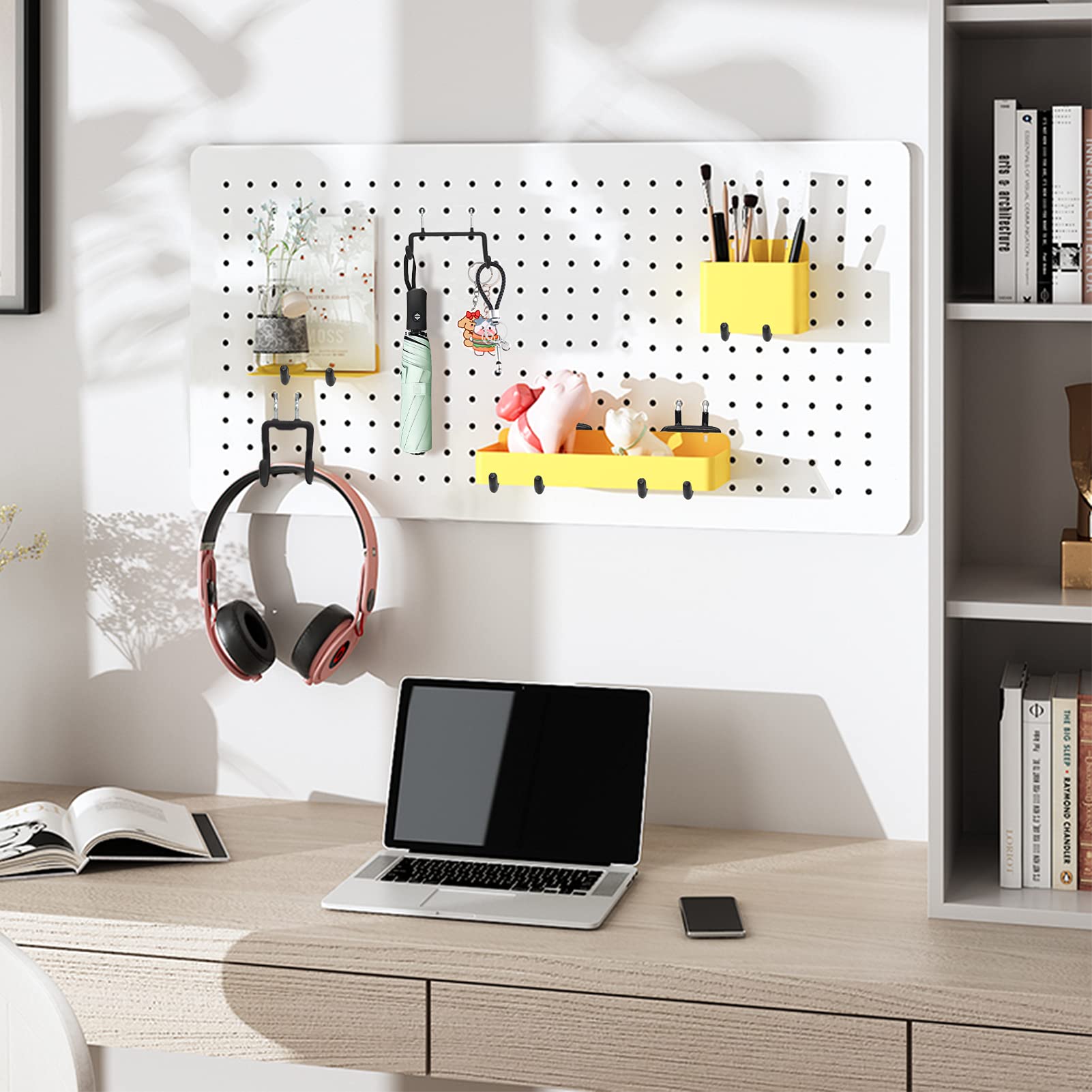 Perforated Board Garage Hooks for 1inch Pegboard Organize Tools Cables Chainsaw Hammer Power Drill Metal Double Hook Storage Solution