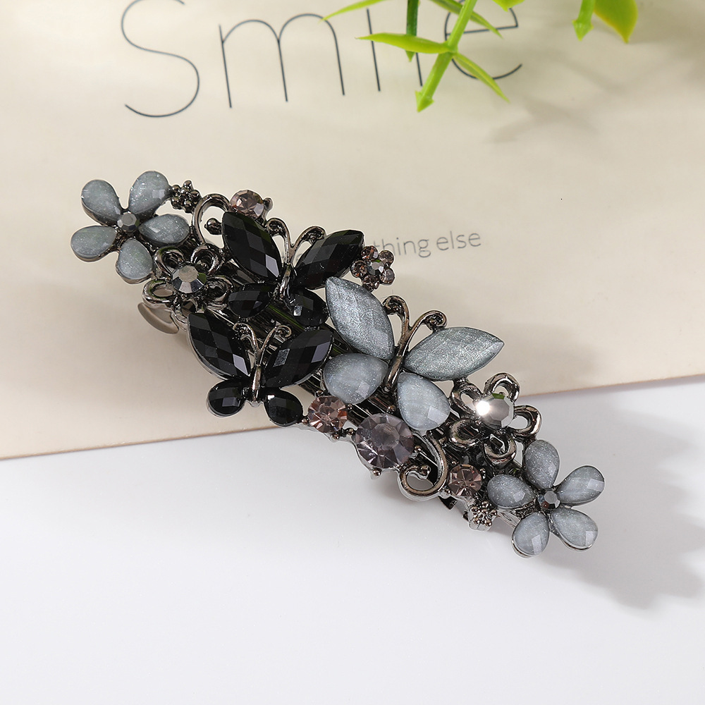 Korean Style Elegant Mom Spring Butterfly Flower Horizontal Back of Head Top Ponytail Clip Hair Accessories SY-8026