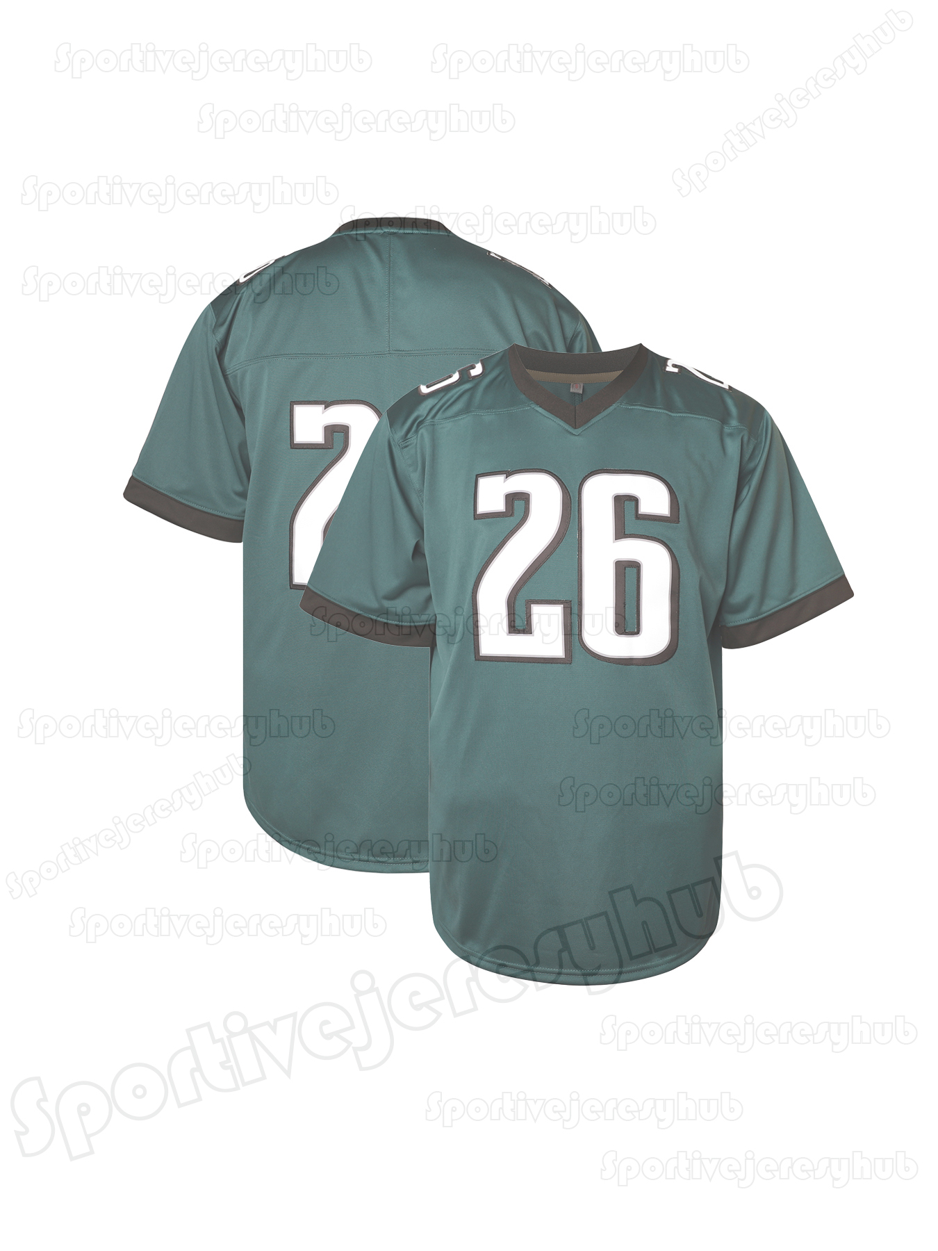 26 Saquon Barkley 2025 Green Football Jersey 33 Cooper DeJean Jalen Hurts Brown Smith Carter Granson Ojulari Dotson Dillon Green Custom Embroidered De