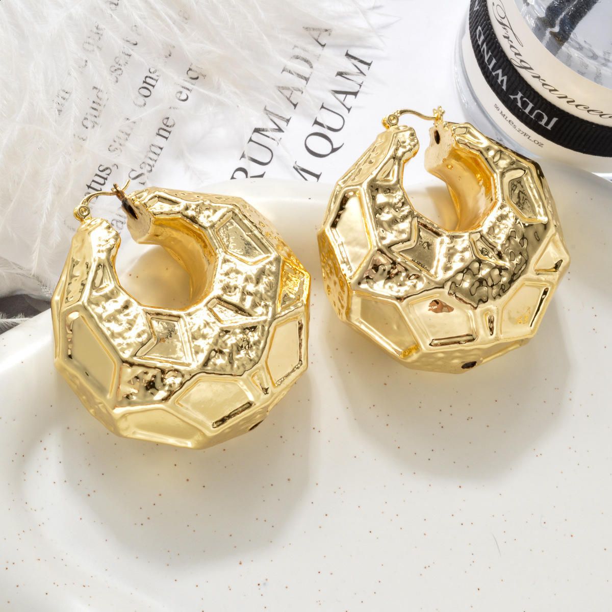 African Nigeria Fashion Big Drop Earrings Exquisite Copper Large Style Stereoscopic For Women Party Wedding Gifts 250327