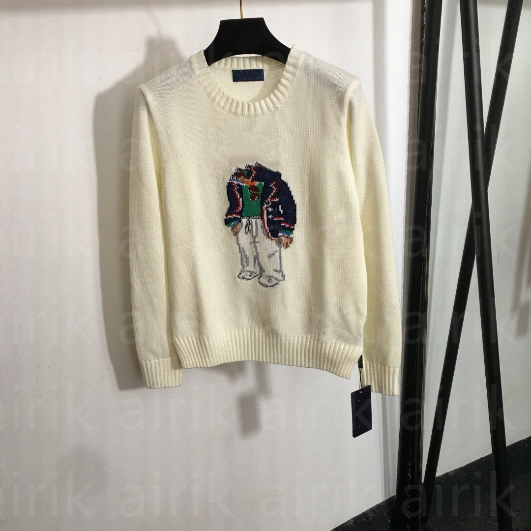 Designer Women fashion Sweater Pullover Embroidery Fashion Knitted Sweaters Long Sleeve Casual Printed Wool Cotton Soft Unisex Men sweater