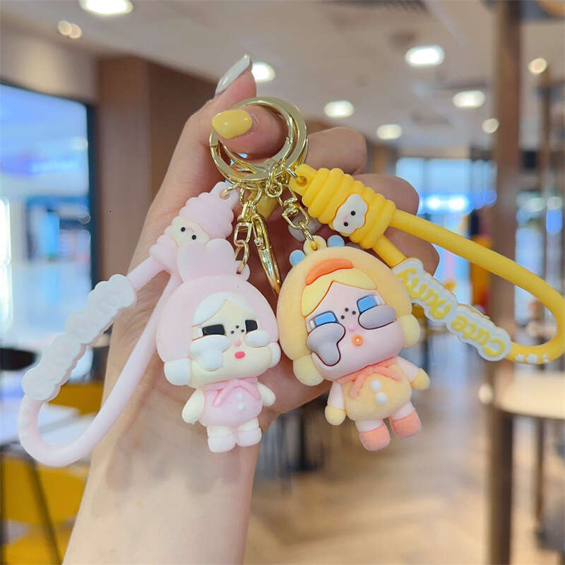 Designer Keychain Bag Charm Keychain Wallet Cute Flocked Crying Baby Cartoon 3D Doll For Girlfriends Bag Pendant Backpack Keychain