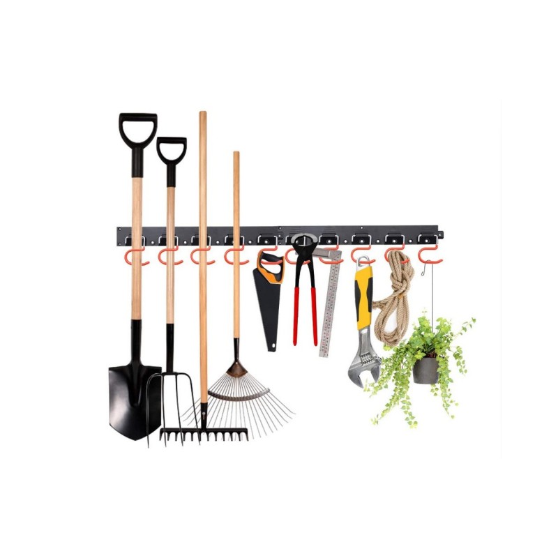 64-inch adjustable storage hook, wall-mounted tool organizer, mop and broom rack, shovel tool hanger, rake, broom, mop rack, etc.