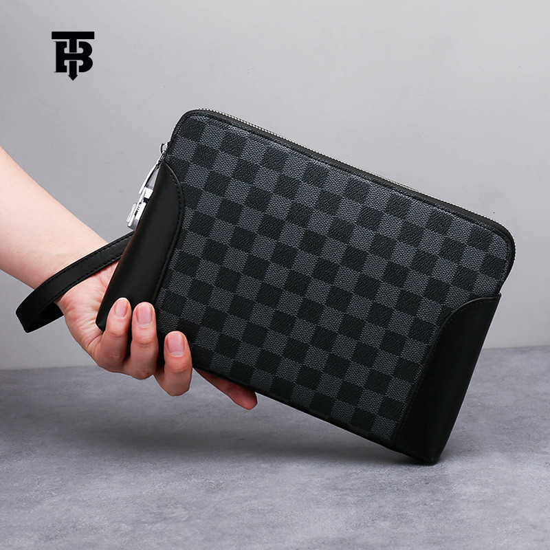 TB BHULAMTE New Fashionable Grid Password Lock Luxury Men's Handbag Anti-theft Large Capacity Business Briefcase Portable Phone Bag Free Shipping Designer Bag