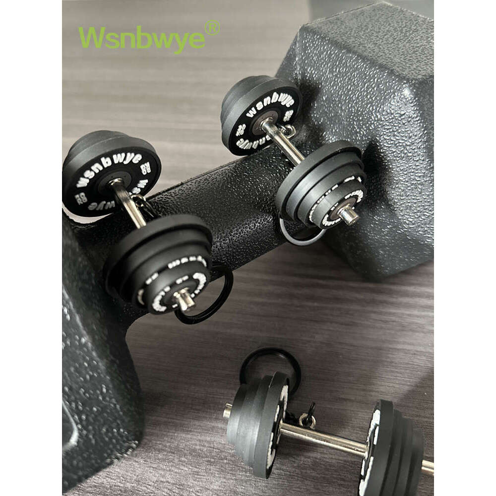 Designer Keychain Bag Charm Keychain Wallet Fiess Equipment Mini Dumbbell Bag Keychain Silicone Barbell Gift Small Pendant Decoration