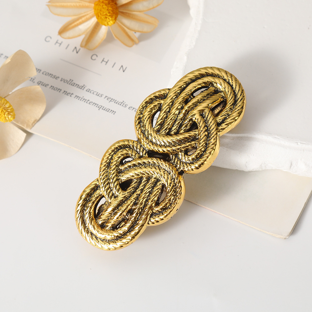 Fashion Alloy Leaf Texture Spring Bangs Clip Hairpin Women's Versatile Hair Accessory SY-8131