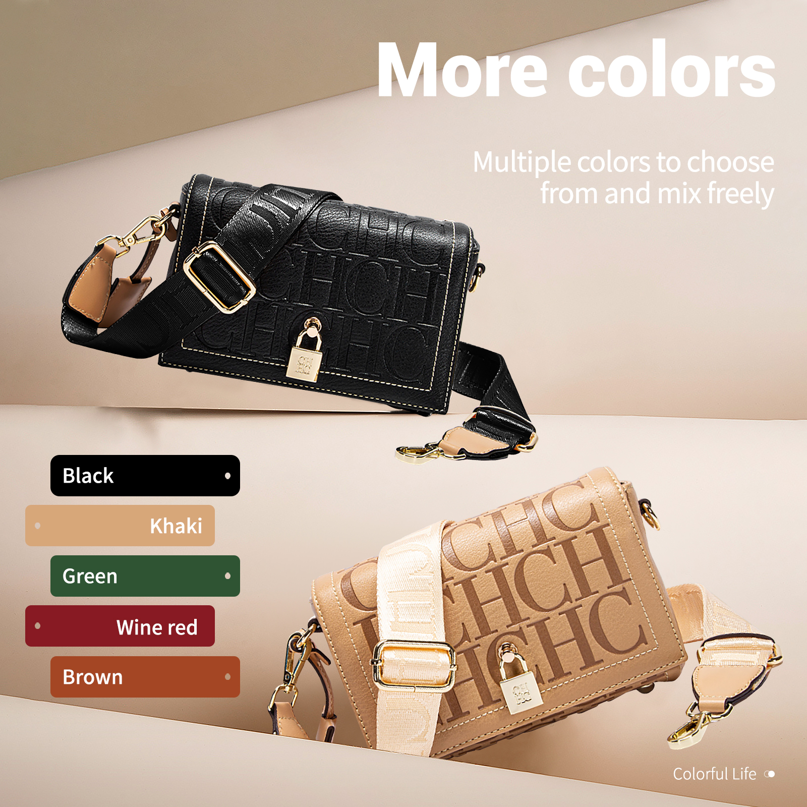 Stylish Multicolored Embroidered Handbag With Customizable Strap Length