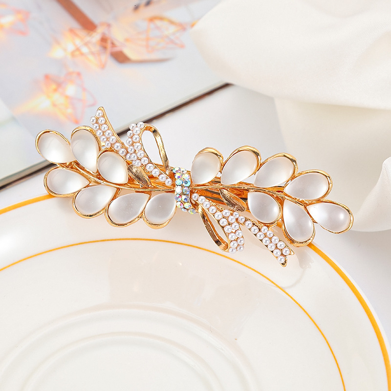 Pearl Back of Head Hairpin Bun Large Horizontal Women's Accessories Ponytail Clip Mom Hair Ornament SY-8068