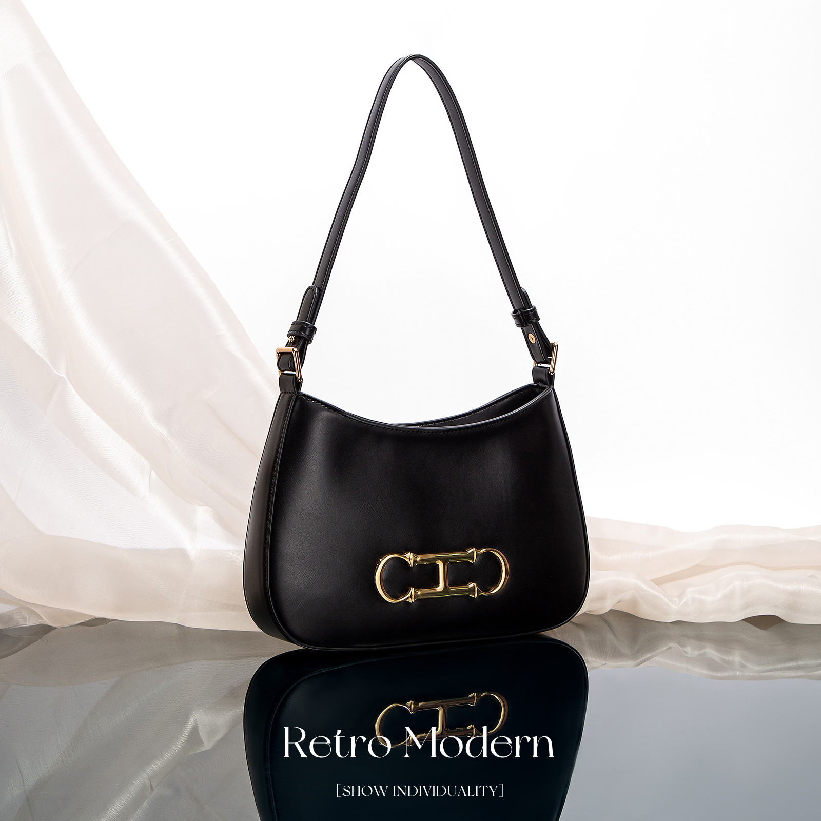 Solid Color Womens Designer Shoulder Bag with Alphabet Print - Versatile Casual Accessory