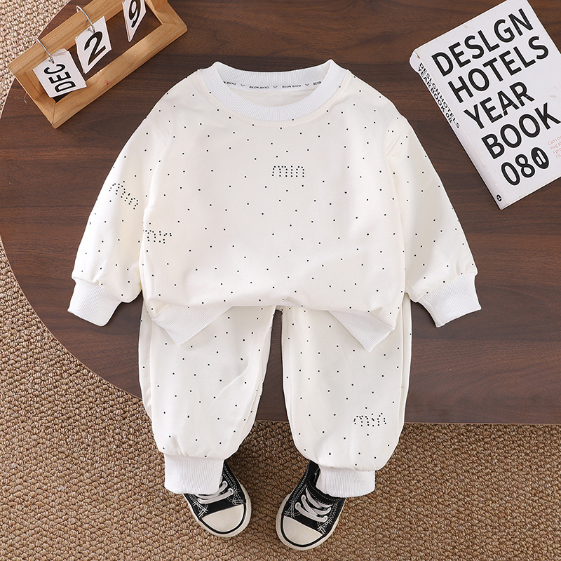 2025 Latest Girls' Spring Suit Fashionable Baby Clothes Casual Long Sleeve Sweatshirt Two Piece 1 Year Old Toddler Cool clothing sets