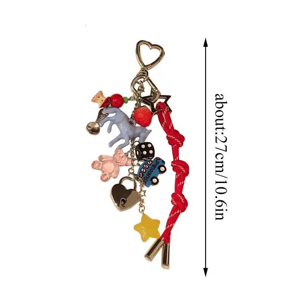Charm Woven Rope Keychain Phone Colorful Lanyard Bag Pendant Decor Anti-lost Keychain Lanyard Small Fresh Keychain AccessoriesXJ25082