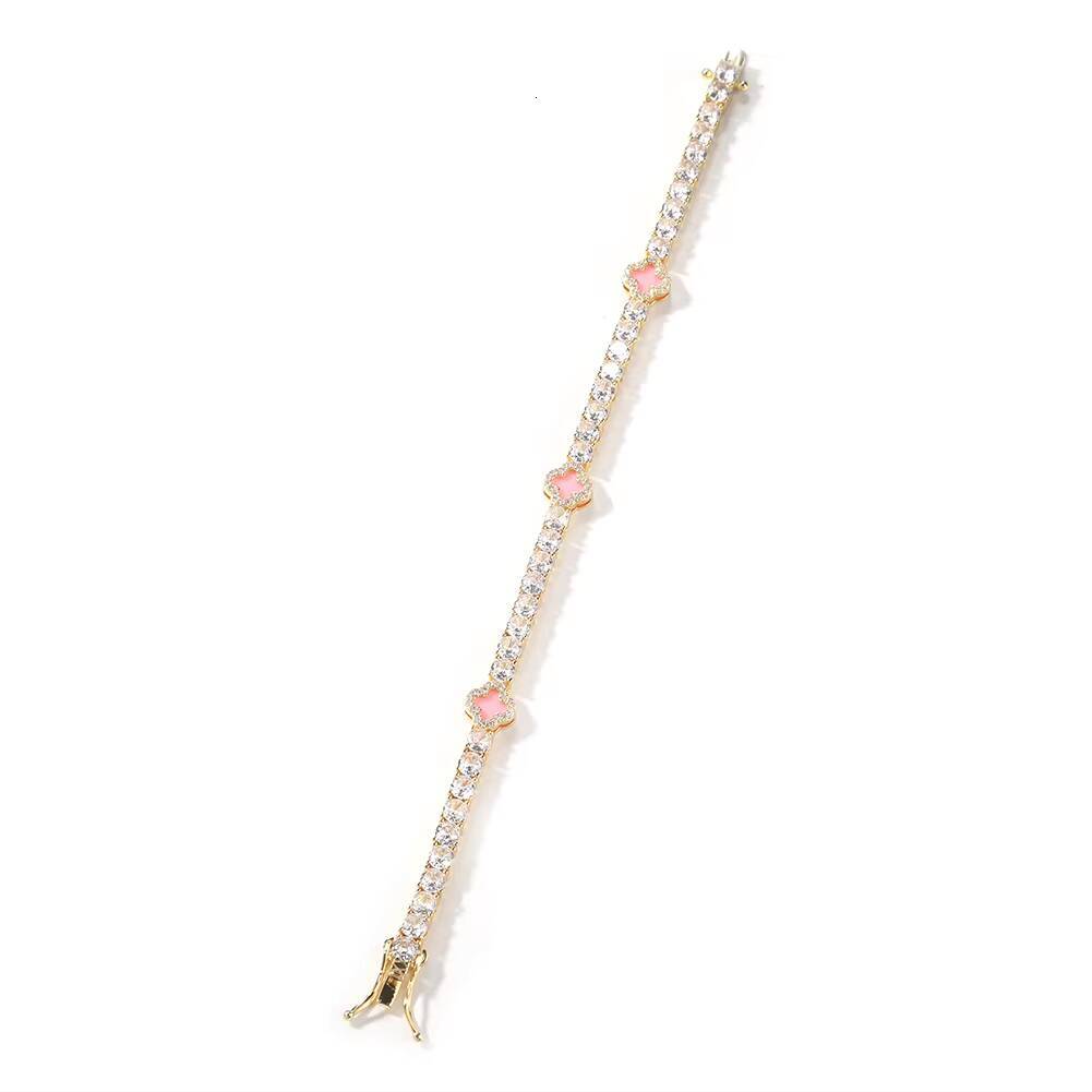 Wholesale Four Leaf Clover Necklace Jewelry Set Pink Resin Silver Charm Bracelet Clover Jewelry Sets Bracelets for Girls