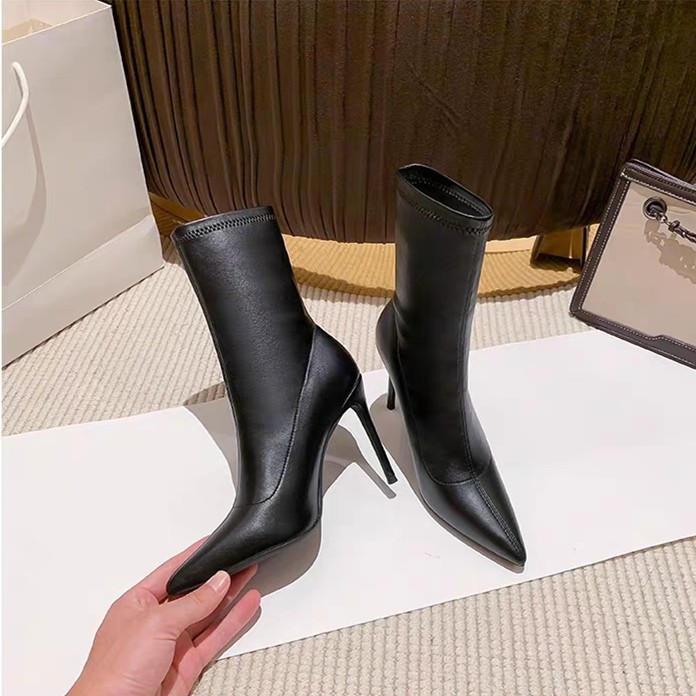 2025 Autumn/Winter New Short Boots Elegant Black Pointed Fine Heel Suede Premium Luxury Fashion Boots Women - view 4