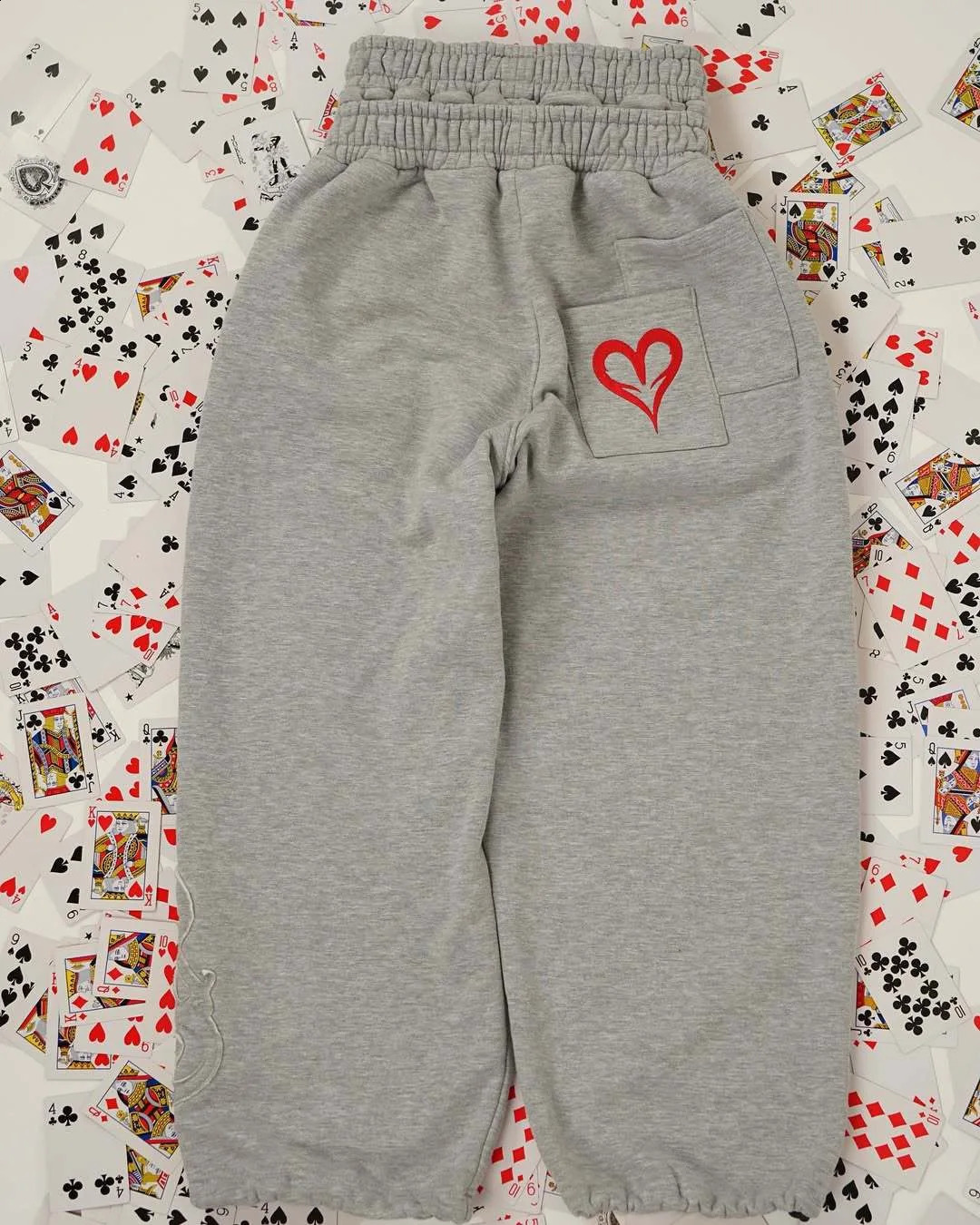 Streetwear Y2k Double Waist Jogging Poker Pants Embroidered Loose Piece Sweatpants Mens and Womens Gothic Hip Hop Casual Pants250822
