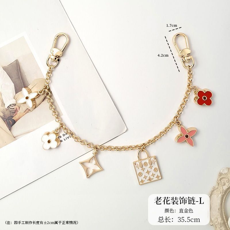 Suitable for Croissant Decoration Vintage Flower Modification Strap Bucket Bag Luxurys designer Fashion style Extension Chain Accessories Metal Pendan