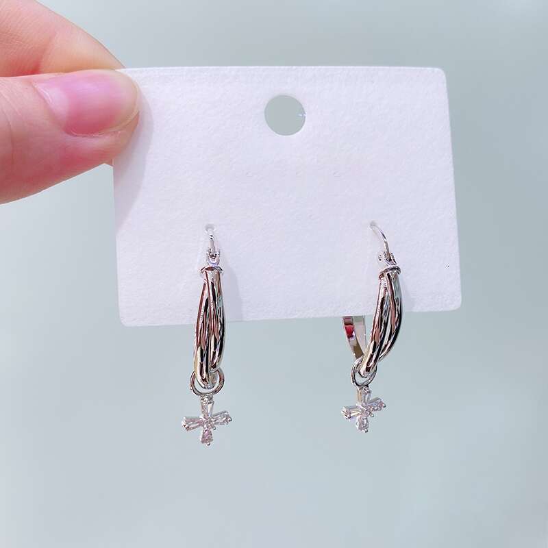 Ring Earrings Fashion Jewelry Inlaid With Spure Sier Reverse Color Pyroxene Full Dia moissanite earring