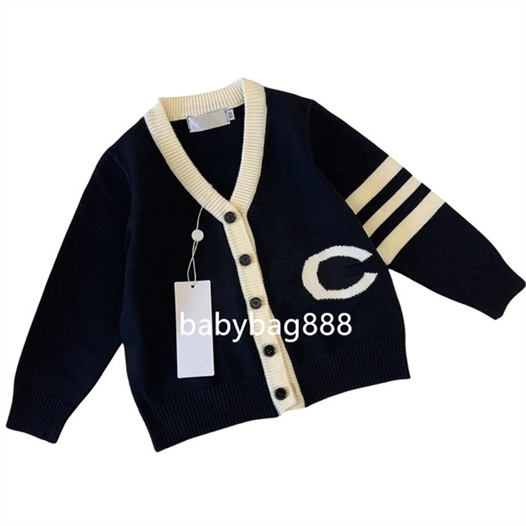 New kids sweater designer girls and boys hooded pullover sweater for autumn and winter round neck classic children's knit sweater size 90-160cm SS11