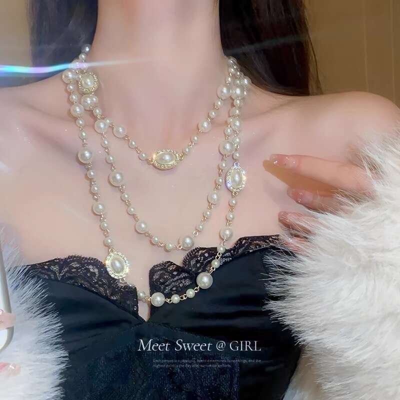 Pendant Necklace luxury jewelry Necklaces Pendants Crystal Pearl Letter Choker Chain Jewelry Accessories