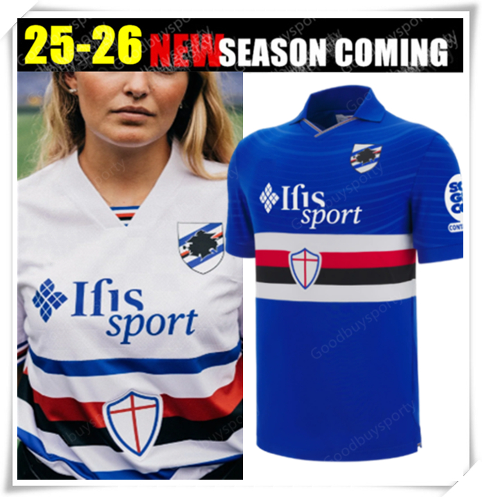 2526 UC Sampdoria soccer jerseys LINETTY MARONI QUAGLIARELLA DAMSGAARD JANKTO TORREGROSSA YOSHIDA GABBIADINI THORSBY COLLEY AUGELLO home away 2025