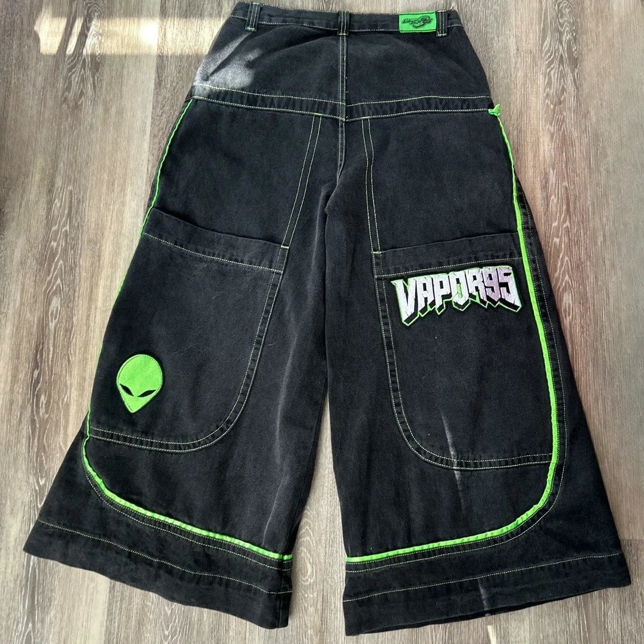 Jeans Spring and Autumn European American wideleg loose alien pattern trousers 2024 high street trend hiphop men 250822