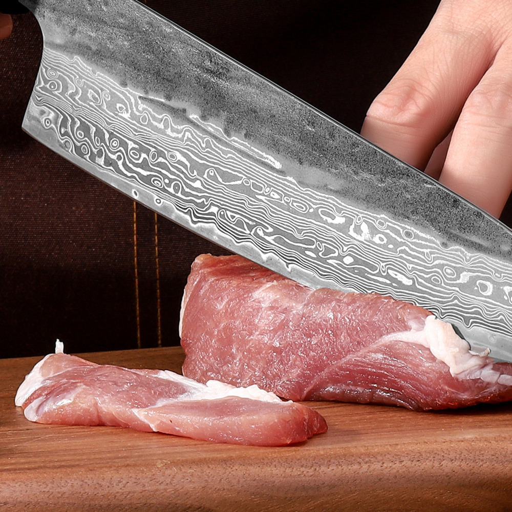 8.2 Japanese Kiritsuke Chef Knife Damascus Steel Tip Vegetable Cutting Machine VG10 Hand Forged Professional Kitchen Knife 250226