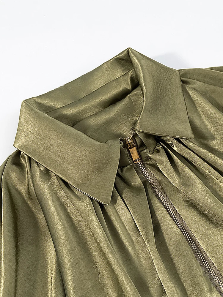 TRAF European and American style summer fashion trend solid color womens clothing series puff sleeve pilot jacket 250822