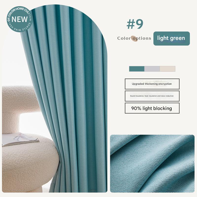 YL-36992 flat double-sided linen curtain fabric high light-proof sunshade and soundproof cotton and linen curtain finished product for living room and