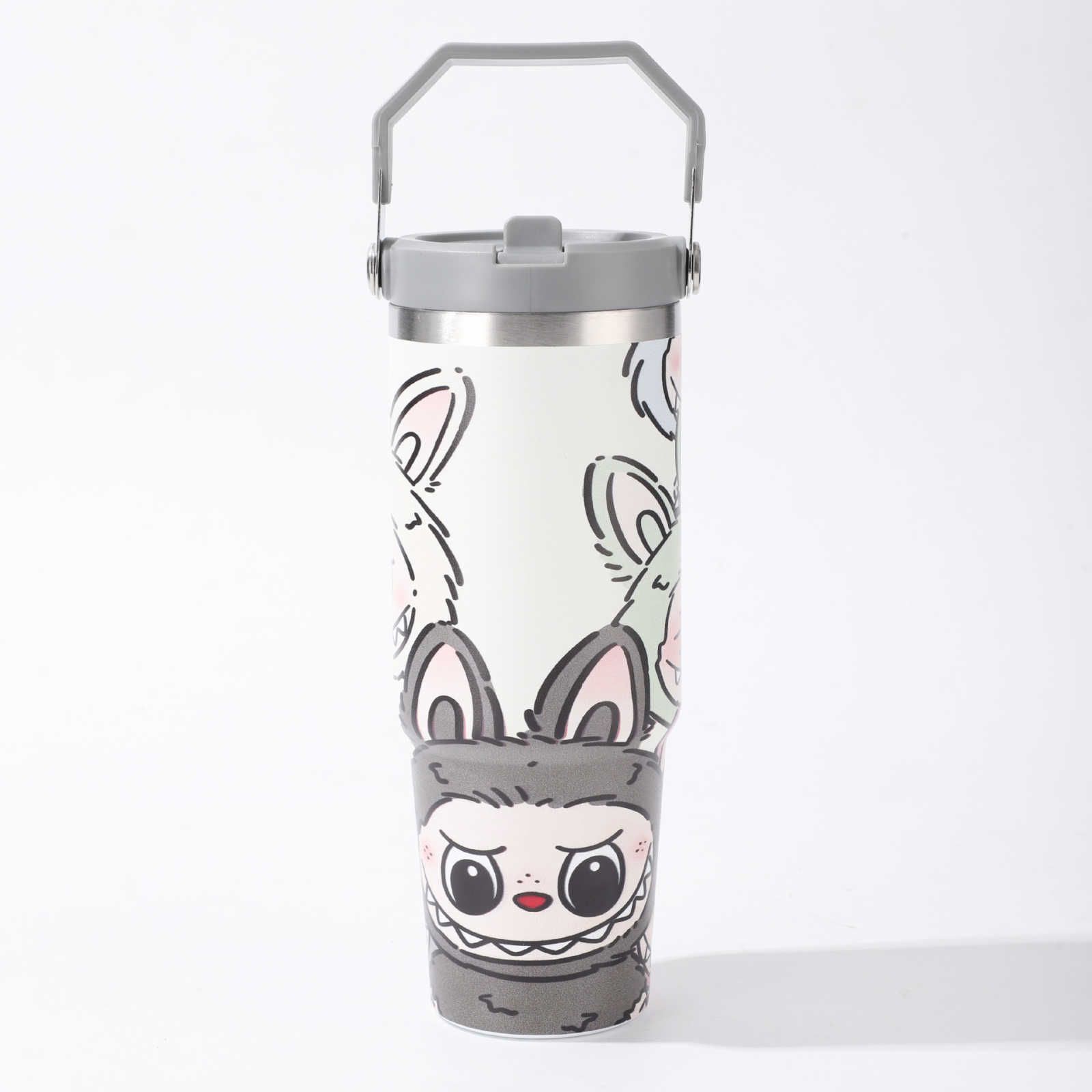 3D printed Labubu grand leader 30oz car cup stainless steel insulated cup handle vehicle ice boss
